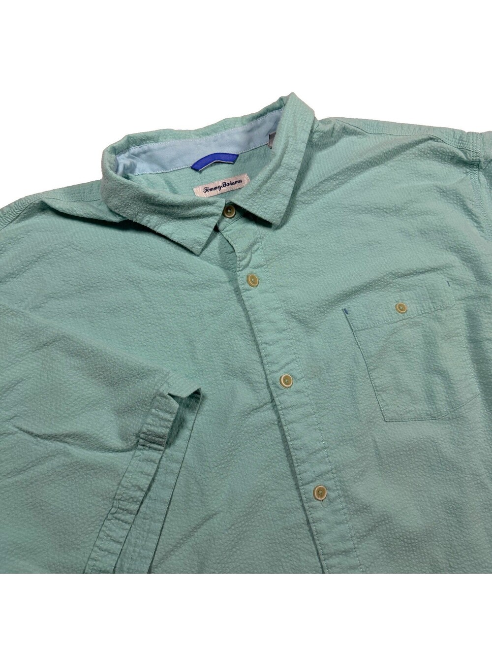 Tommy Bahama Men’s 4XL Big & Tall Turquoise Green Short Sleeve Button-Up Shirt